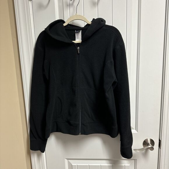 NWOT Patagonia Rhythm Fleece Hoodie Front  Zip Black Women's Size LARGE  NICE! - Picture 1 of 4